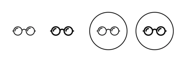 メガネのアイコンセット メガネのサインとシンボル — ストックベクタ