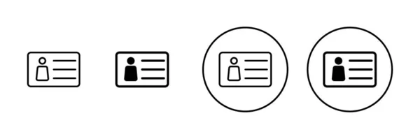 Conjunto Iconos Licencia Icono Tarjeta Identificación Licencia Conducir Tarjeta Identificación — Vector de stock