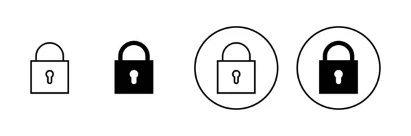 Lock Icons Set Padlock Sign Symbol Encryption Icon Security Symbol — Stock Vector