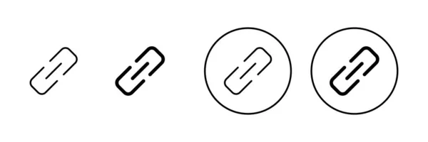 Link Icone Impostate Segno Simbolo Della Catena Hyperlink — Vettoriale Stock