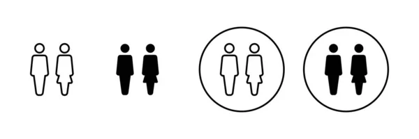 Man Woman Icons Set Male Female Sign Symbol Girls Boys — Stock Vector