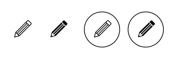 Pencil Icons Set Pen Sign Symbol Edit Icon Vector — Stock Vector