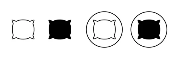 Набір Піктограм Подушок Знак Подушки Символ Зручна Пухнаста Подушка — стоковий вектор