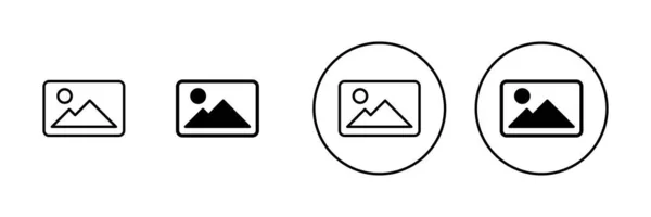 Ikony Zdjęć Ustawione Znak Symbol Galerii Zdjęć Ikona Obrazu — Wektor stockowy