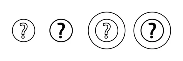 Ícones Perguntas Definidos Sinal Ponto Interrogação Símbolo — Vetor de Stock