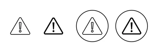 Ícones Perigo Exclamação Definidos Sinal Atenção Símbolo Aviso Perigo Sinal —  Vetores de Stock