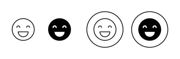 Zestaw Ikon Uśmiechu Uśmiech Ikona Emotikony Znak Zwrotny Symbol — Wektor stockowy