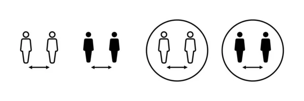 Soziale Distanz Setzt Sich Durch Zeichen Und Symbol Sozialer Distanzierung — Stockvektor