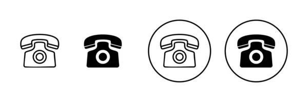 Icone Telefoniche Impostate Segnale Telefonico Simbolo — Vettoriale Stock