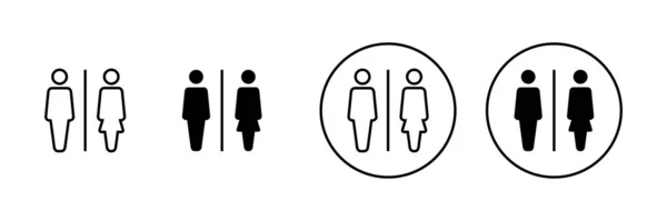 Toilet Ikoner Sæt Piger Drenge Toiletter Tegn Symbol Badeværelse Tegn – Stock-vektor