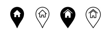 Address icon vector for web and mobile app. home location sign and symbol. pinpoint