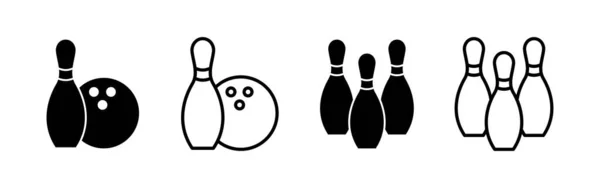 Bowling Icon Vector Web Mobile App Bowling Ball Pin Sign — Wektor stockowy