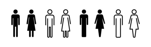 网络应用和移动应用的男女图标向量 男女符号和符号 女孩和男孩 — 图库矢量图片