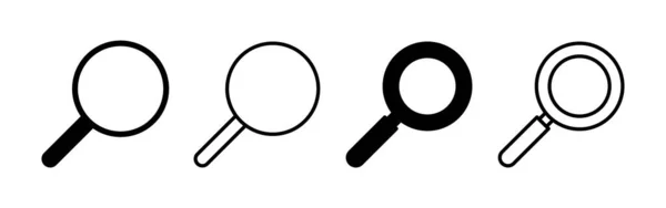 Вектор Иконок Поиска Веб Мобильного Приложения Поиск Увеличительное Стекло Знак — стоковый вектор