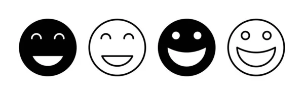 Wektor Ikony Uśmiechu Dla Aplikacji Internetowych Mobilnych Uśmiech Ikona Emotikony — Wektor stockowy