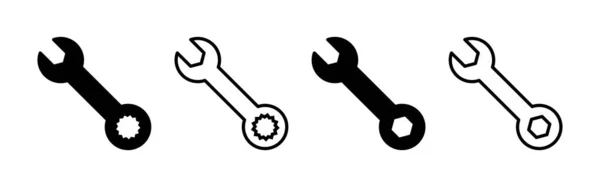 Wrench Icon Vector Voor Web Mobiele App Reparatie Icoon Gereedschapsteken — Stockvector