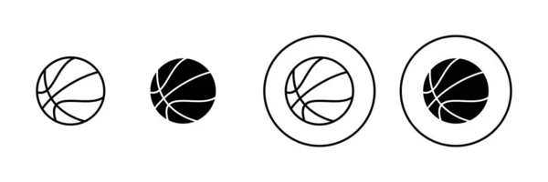 Basket Ikoner Set Basket Bollen Tecken Och Symbol — Stock vektor