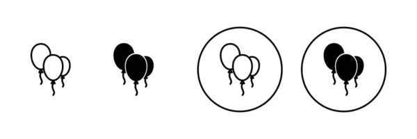 Ballon Pictogrammen Ingesteld Partij Ballon Teken Symbool — Stockvector