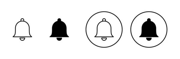 Glockensymbole Gesetzt Benachrichtigungsschild Und Symbol Für Die Gestaltung Der Website — Stockvektor