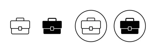 Briefcase Pictogrammen Ingesteld Koffers Symbool Bagagesymbool — Stockvector