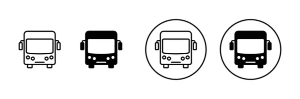 Ikony Autobusu Nastaveny Značka Symbol Autobusu — Stockový vektor