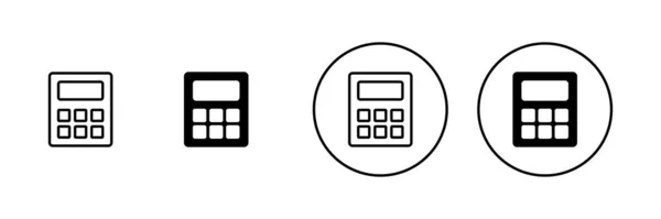 Ikony Kalkulačky Nastaveny Značka Symbol Účetní Kalkulačky — Stockový vektor