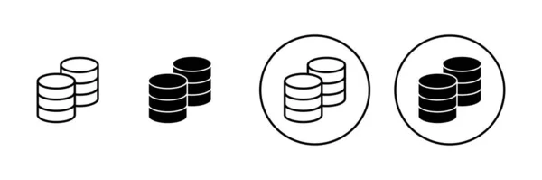 Ikony Databáze Nastaveny Značka Symbol Databáze — Stockový vektor