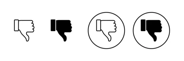 Dislike Icons Set Dislike Sign Symbol Hand Thumb — Stock Vector