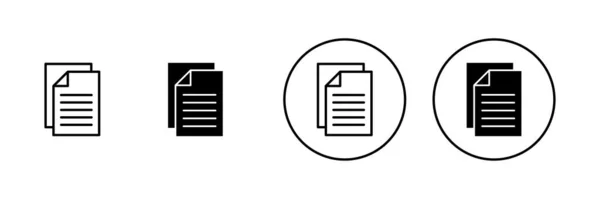 Set Icone Del Documento Segno Simbolo Carta Icona File — Vettoriale Stock