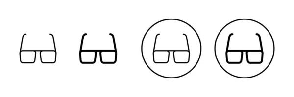 Conjunto Iconos Gafas Signo Símbolo Gafas — Vector de stock