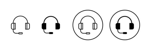 Ícones Fone Ouvido Configurados Signo Símbolo Fone Ouvido —  Vetores de Stock