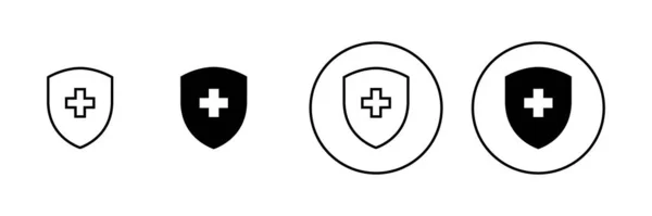 Health Insurance Icons Set Insurance Health Document Sign Symbol — Stock Vector