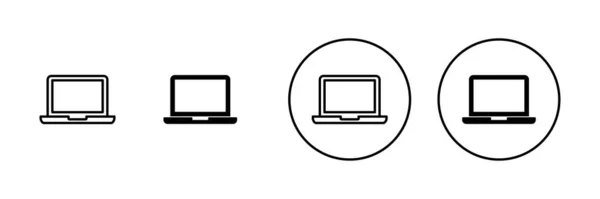 Ikony Laptopa Ustawione Oznaczenie Symbol Komputera — Wektor stockowy
