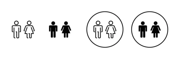 男人和女人的偶像设定 男女符号和符号 女孩和男孩 — 图库矢量图片