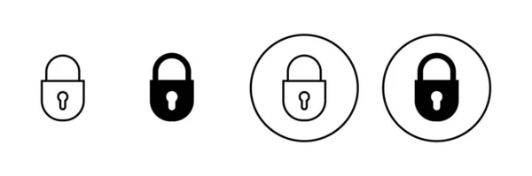 Låsikoner Inställda Hänglås Tecken Och Symbol Krypteringsikon Säkerhetssymbol — Stock vektor