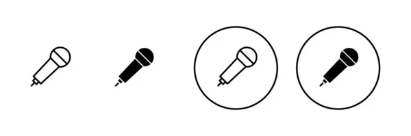 麦克风图标设置 卡拉Ok标志和符号 — 图库矢量图片