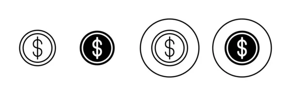 お金のアイコンセット お金の記号と記号 — ストックベクタ