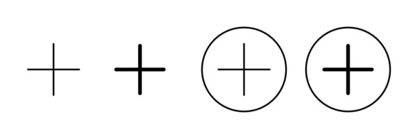 Ikony Nastaveny Přidat Znaménko Symbol — Stockový vektor