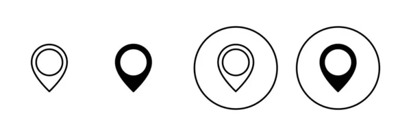 ピンアイコンセット 場所の記号と記号 目的地のアイコン 地図ピン — ストックベクタ