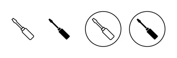 Skrutrekkerikoninnstilling Skilt Symbol – stockvektor