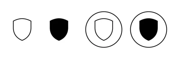 Schildsymbole Gesetzt Schutzsymbol Sicherheitszeichen Und Symbol — Stockvektor