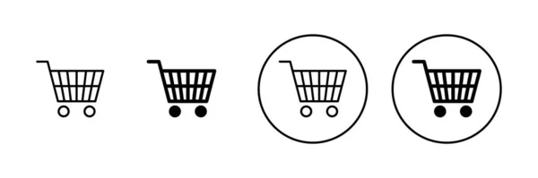 Shopping Icons Set Shopping Cart Sign Symbol Trolley Icon — Stock Vector