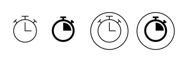 Набор Значков Секундомера Таймер Символ Значок Обратного Отсчета Период Времени — стоковый вектор