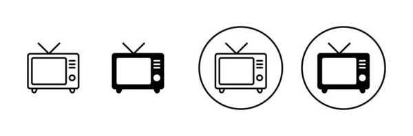 Conjunto Iconos Signo Símbolo Televisión — Vector de stock