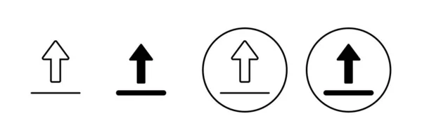 Subir Iconos Establecidos Signo Símbolo Datos Carga — Vector de stock