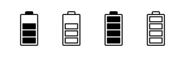 Battery icon vector for web and mobile app. battery charging sign and symbol. battery charge level