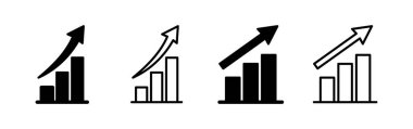 Growing graph Icon vector for web and mobile app. Chart sign and symbol. diagram icon