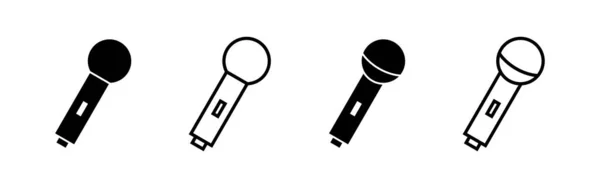 Vetor Ícone Microfone Para Web Aplicativo Móvel Sinal Karaoke Símbolo — Vetor de Stock