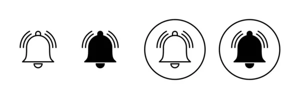 Icônes Bell Réglées Signe Notification Symbole Pour Conception Site Web — Image vectorielle