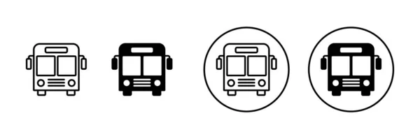 Ikony Autobusu Nastaveny Značka Symbol Autobusu — Stockový vektor
